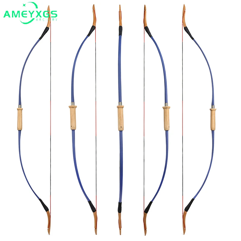 

Archery Traditional Bow 15-40lbs Recurve Bows 53.3inch Artificial Leather Bow Limbs for Outdoors Hunting Shooting Accessories