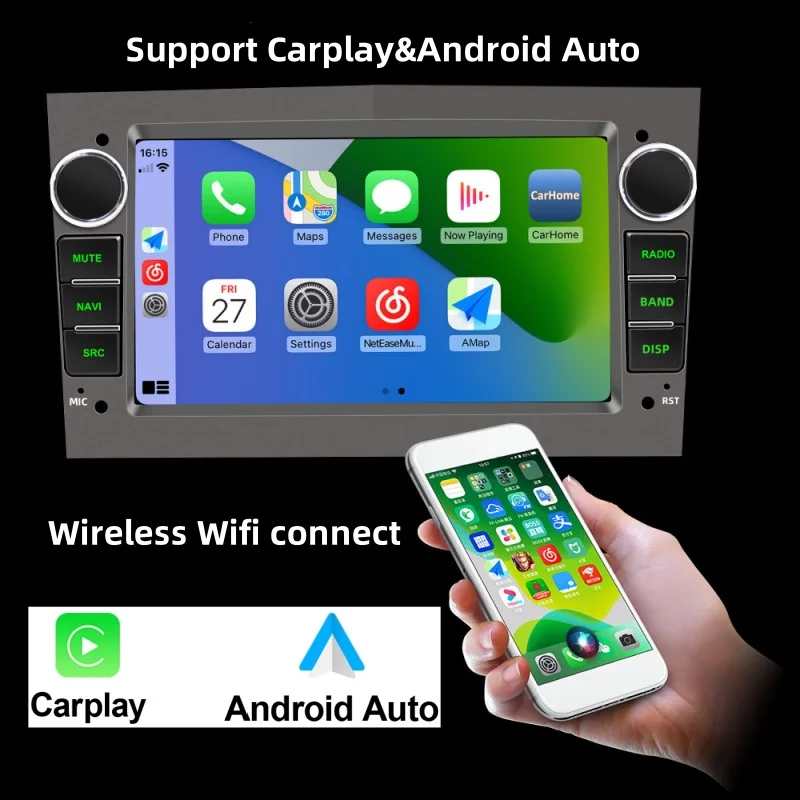 2Din Car Radio Android 10 For Opel Corsa C Astra H 2004 Signum Vivaro Zafira Tigra Combo Wireless Carplay Multimedia Navigation