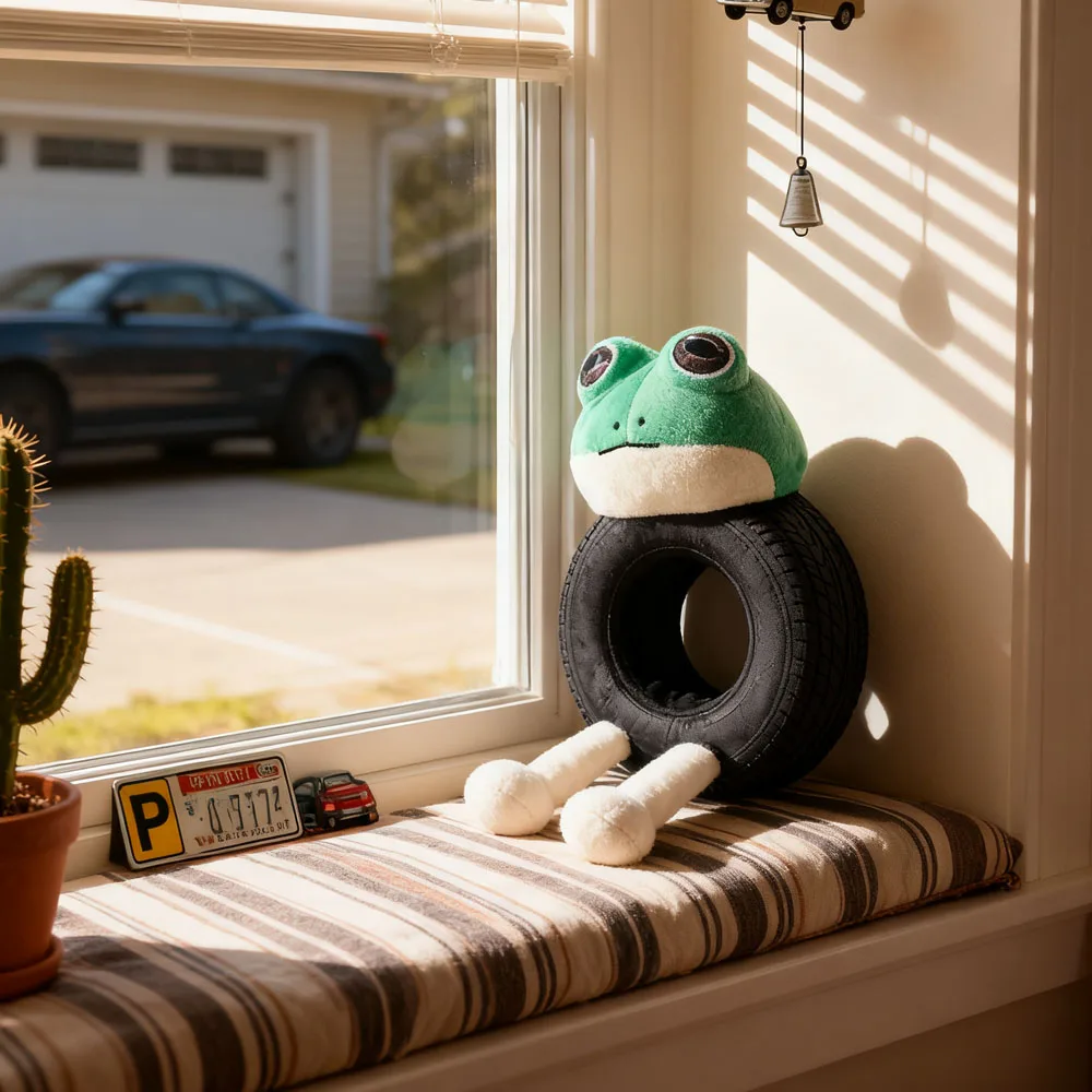 لعبة قطيفة فريدة من نوعها بإطارات الضفدع، حيوان محشو مضحك بعيون كبيرة، لعبة ناعمة مبتكرة للأطفال والأولاد والبنات والمراهقين، #5