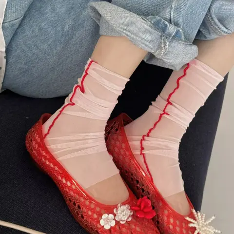 Lyocell Leg Warmers Women Summer Ice Silk Mesh Leg Warmers Foot Cover Breathable Sun Protection Calf Socks Stepping Leg Cover