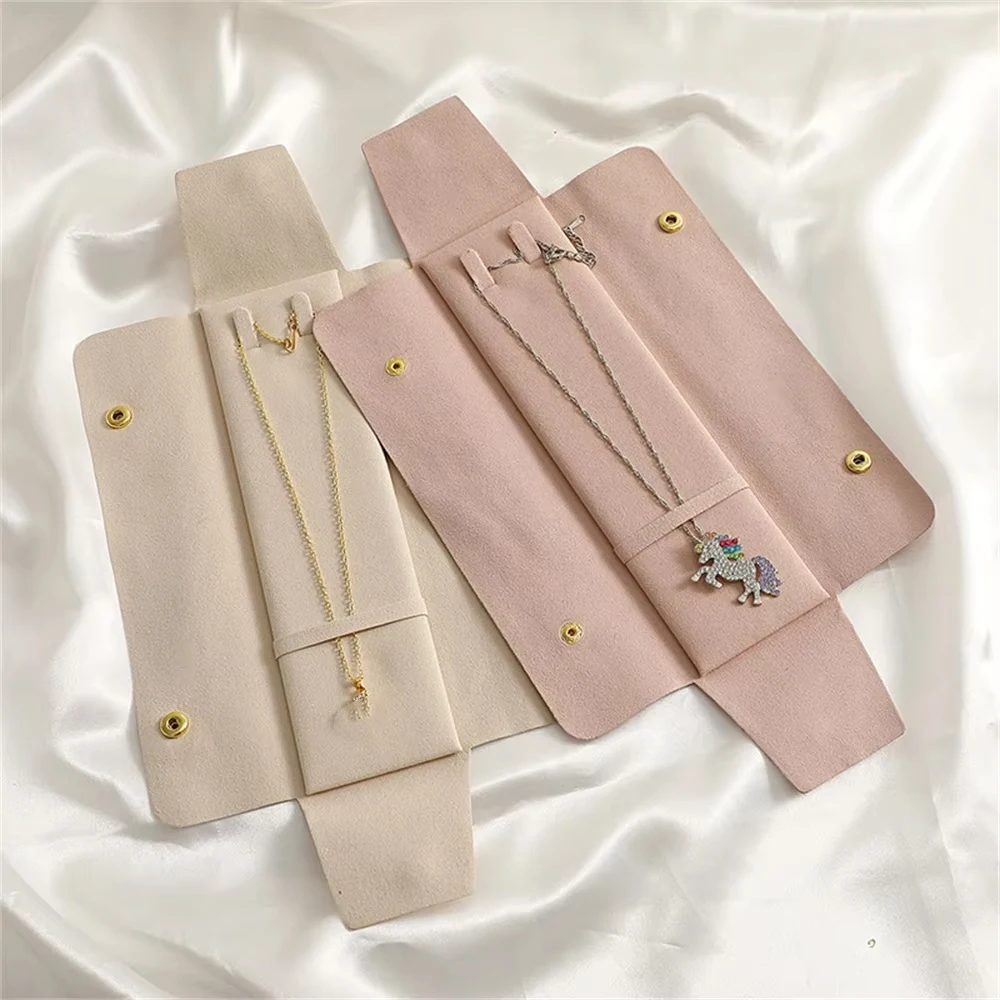 

Custom Logo New Travel Jewelry Organizer Tray Microfiber Leather Packaging Bag for Earrings Bracelet Decoration Elegant Travel