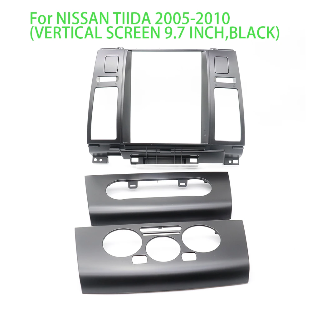 

For NISSAN TIIDA 2005-2011 9.7 Inch Auto Radio Fascia Dash Panel Installation 2 Din Car DVD Head Unit Frame Kit Cable Adapter