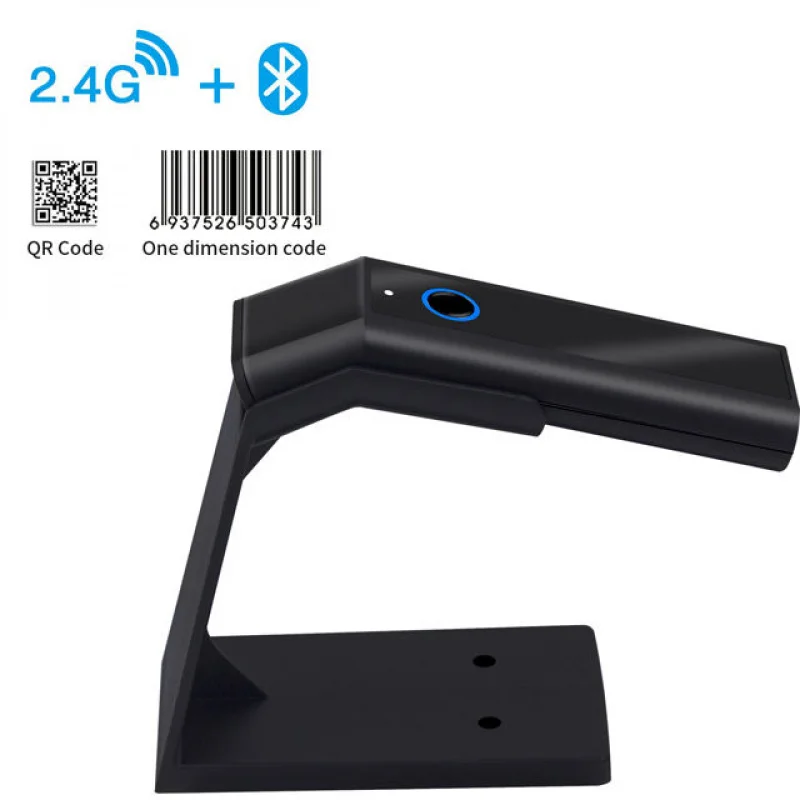 Hall Sensing Mode Wireless Barcode Scanner Automatic Scan with Holder Blackview Mobile Phone A4 Size Stock 1D 2D
