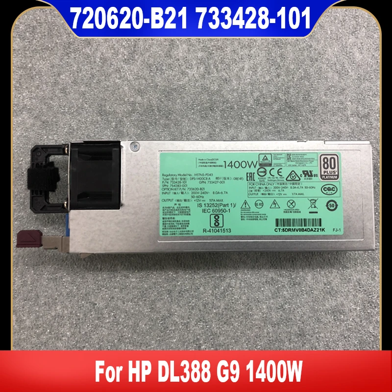 Original For HP DL388 G9 1400W Server Power Supply 720620-B21 733428-101 HSTNS-PD43 733427-010 DPS-1400CB A 754383-001