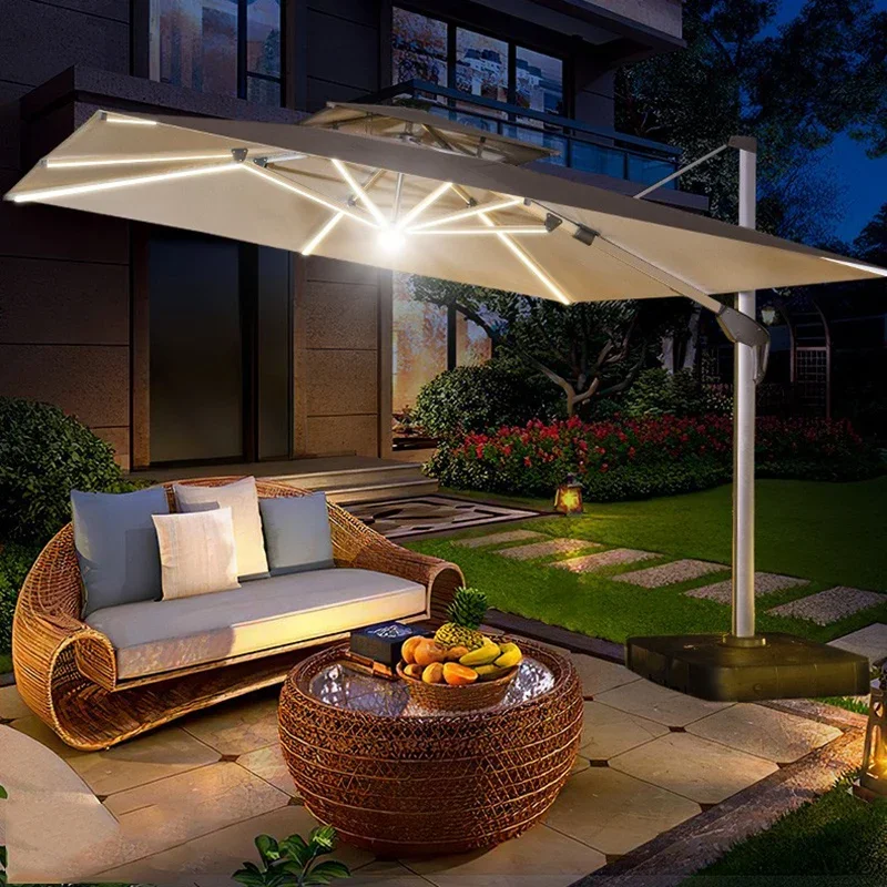 Outdoor solar umbrella guard booth shading courtyard villa terrace garden commercial stall outdoor tent leisure canopy