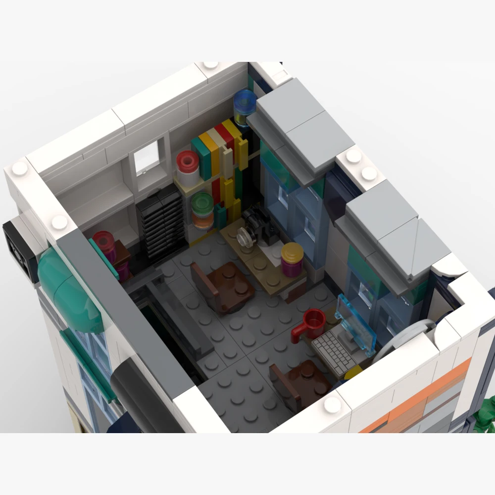 새로운 MOC 핫 세일 도시 거리 풍경 비닐 레코드 상점 모델 블록 모듈형 DIY 조립 어린이 장난감 소년 선물 세트