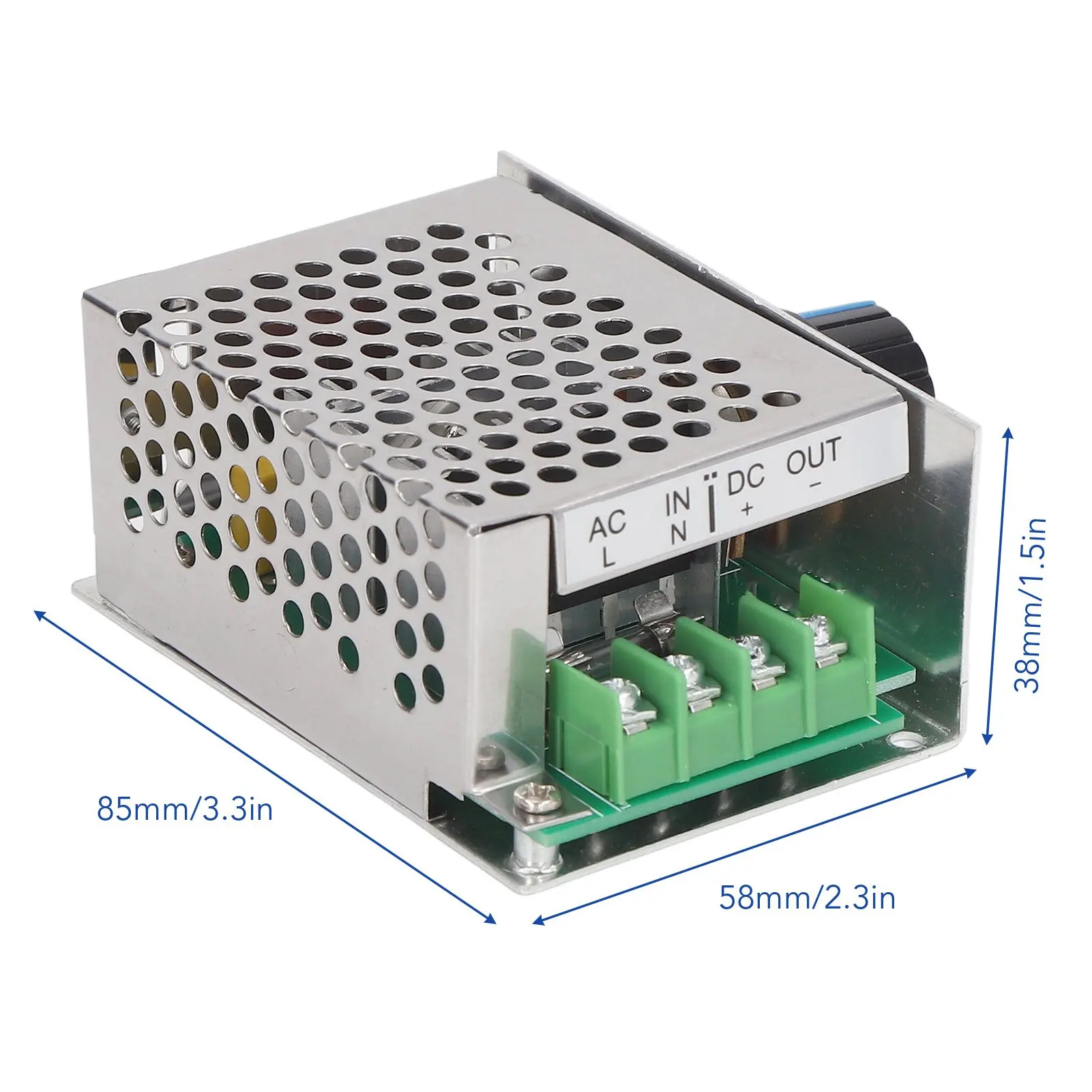 DC Motor Speed Regulator 10A Switch Brush Motor Speed Controller AC220V Input DC10‑210V Output