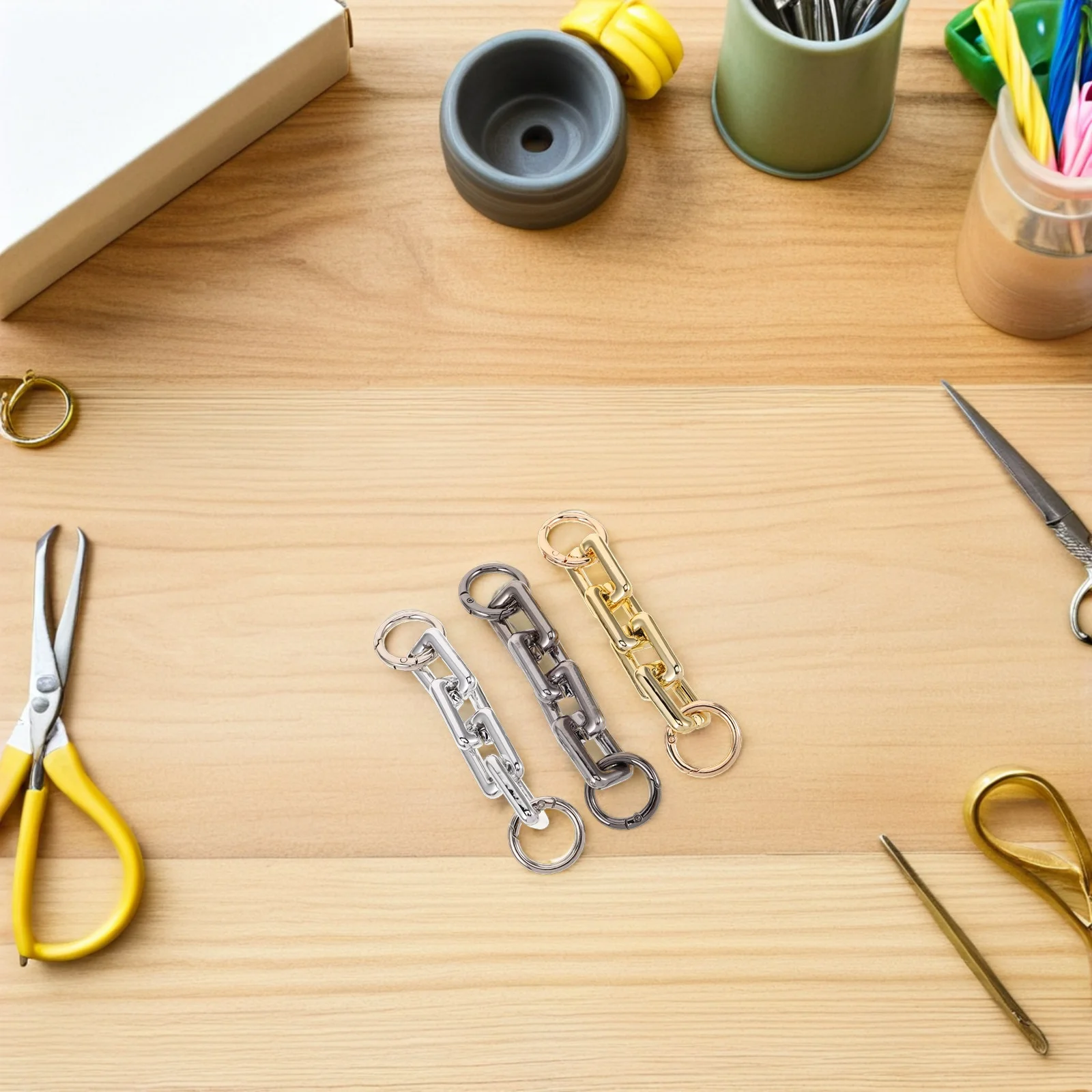 

6Pcs Acrylic Shoulder Bag Chains Women Girls Adjustable Purse Extension Decorative Handbag Chain Extender Silver