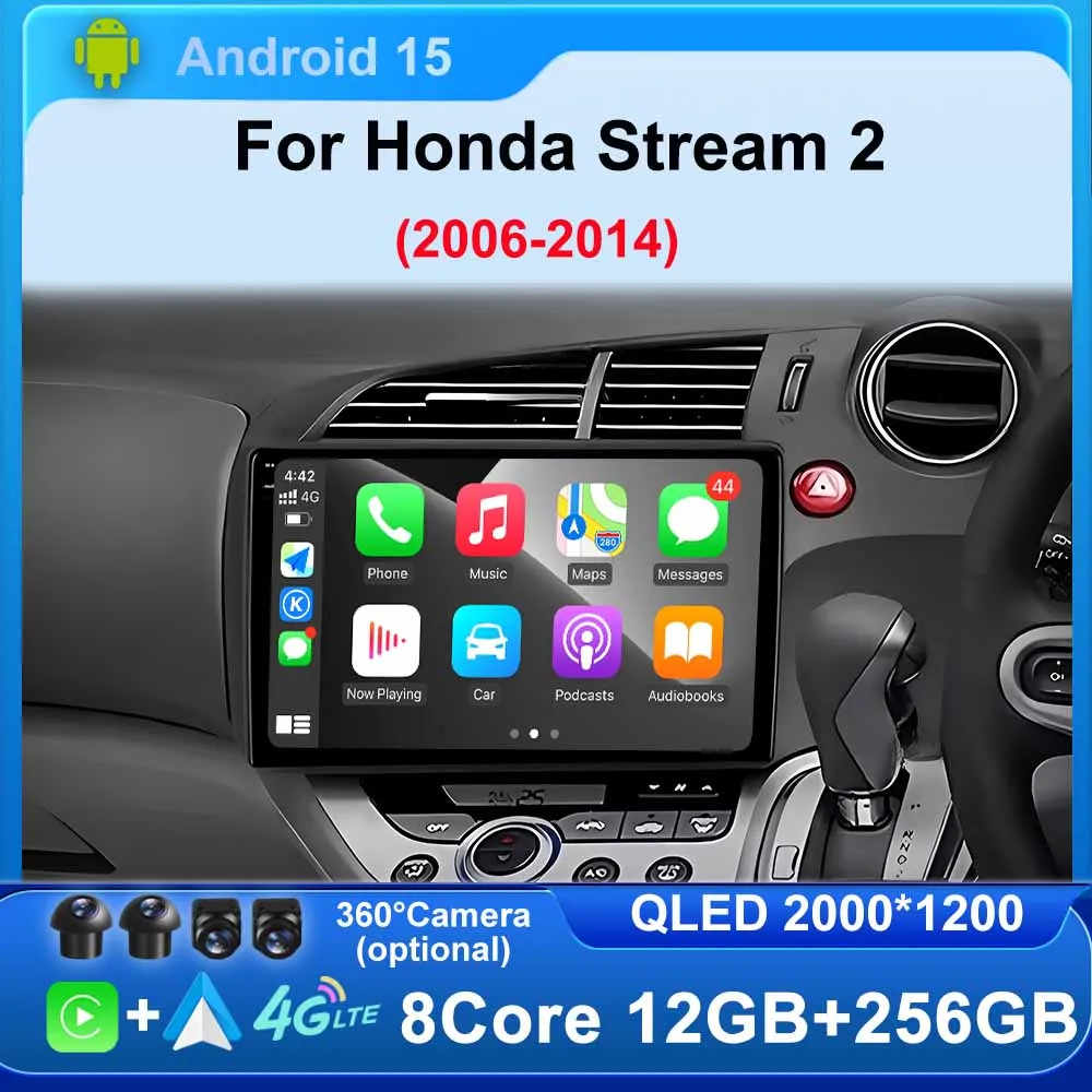 

Android 15 Car Radio for Honda Stream 2 2006 - 2014 GPS Navigation Head Unit Multimedia Video Player Stereo Carplay DSP WIFI BT