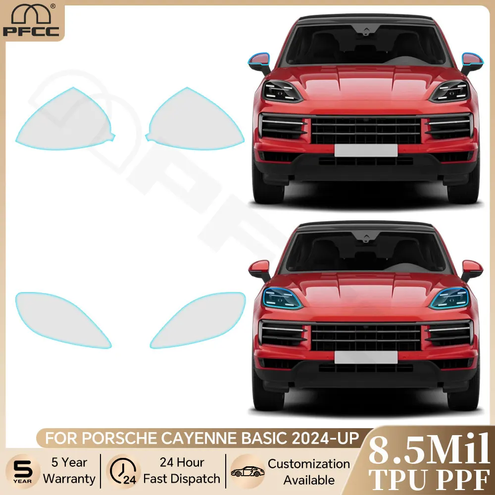 

For Porsche Cayenne Basic 2024-UP Pre-cut PPF Headlight Rearview B C Pillar TPU Paint Protection Film Anti-scratch Resistant
