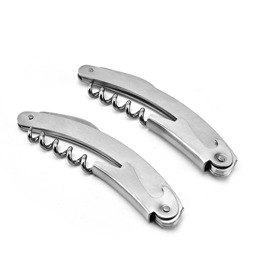 10pcs Stainless Steel Waiters Corkscrew with Foil Cutter