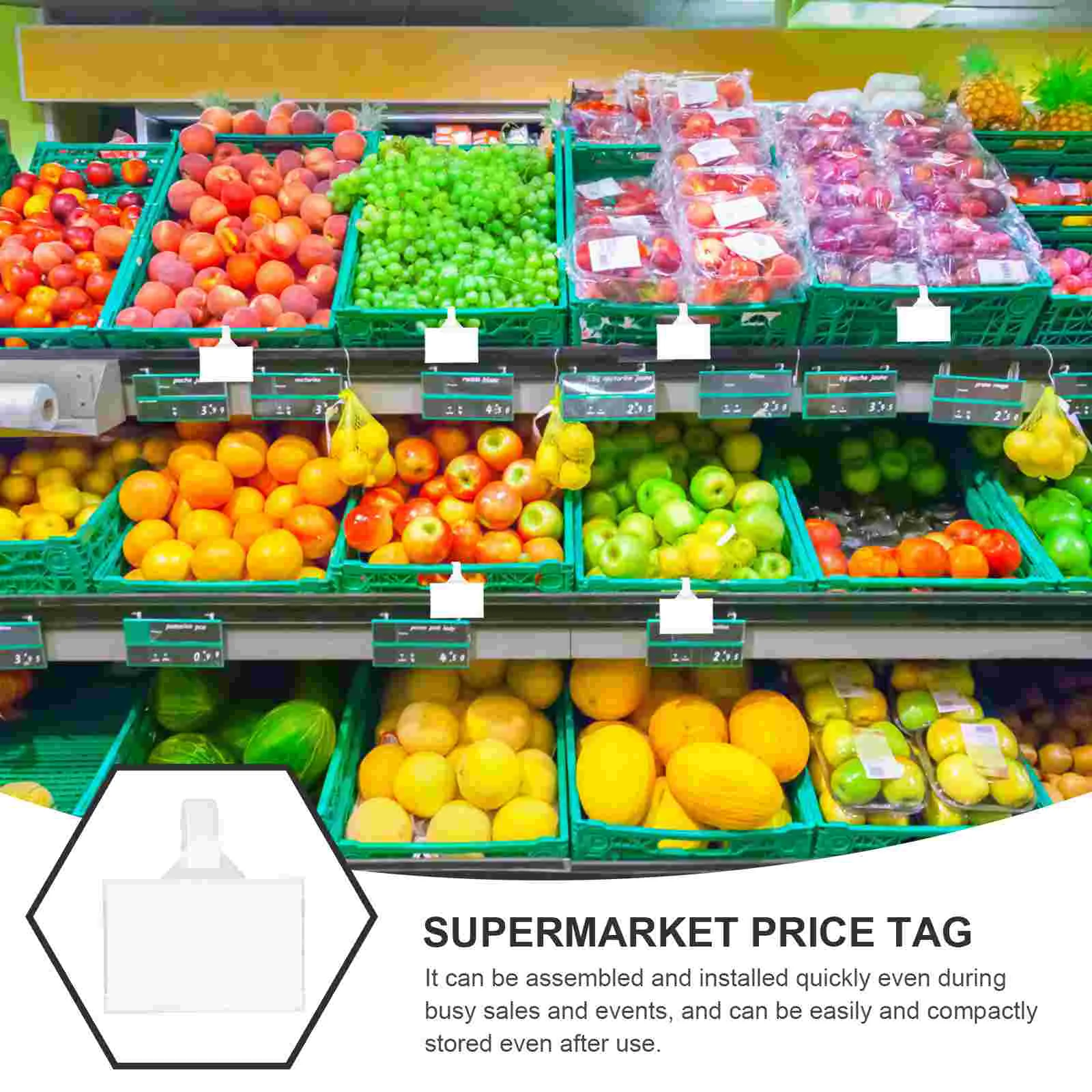 Clip auf Korb Tags transparente Produkt Preis basis Supermarkt Display Karte Waren Zeichen halter Regal Kunststoff