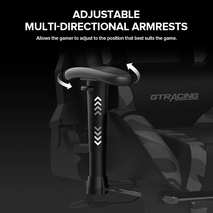 كرسي ألعاب مع مكبرات صوت بمسند للقدمين، كرسي ألعاب فيديو، موسيقى بلوتوث، كرسي مكتب مريح للكمبيوتر