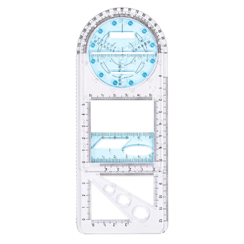 เทมเพลตการวาดรูปทรงเรขาคณิตแบบมัลติฟังก์ชันสำหรับอุปกรณ์สำนักงานโรงเรียน