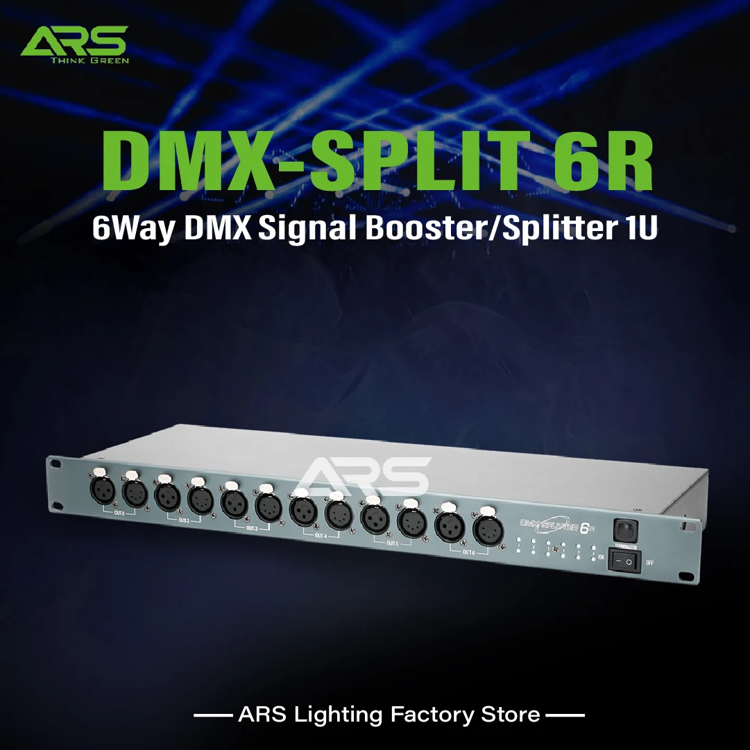 

6 Way Isolated DMX signal booster splitter Amplifier Distributor DMX 512 Controller For Stage Lights Dj Disco wedding party