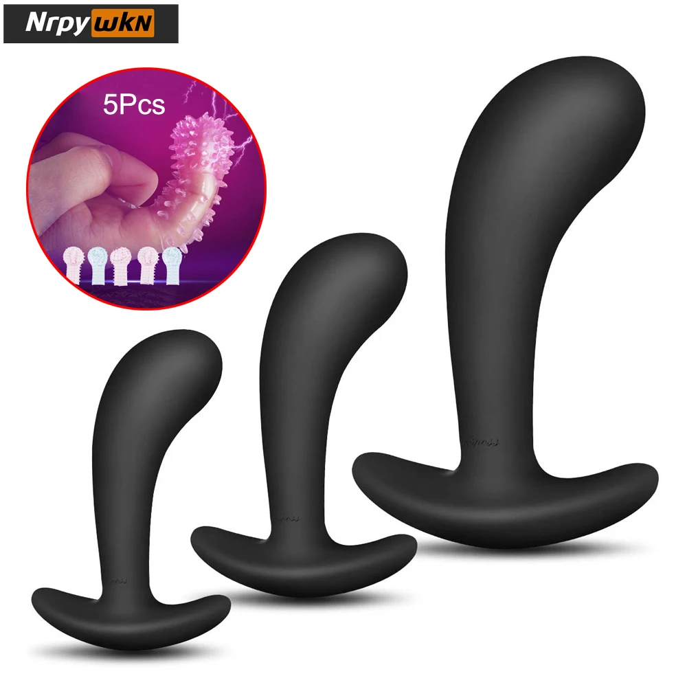 

3Pcs/Set Butt Plug Trainer Kit, Silicone Anal Plugs Training Set with Flared Base Prostate Sex Toys for Beginners Advanced Users