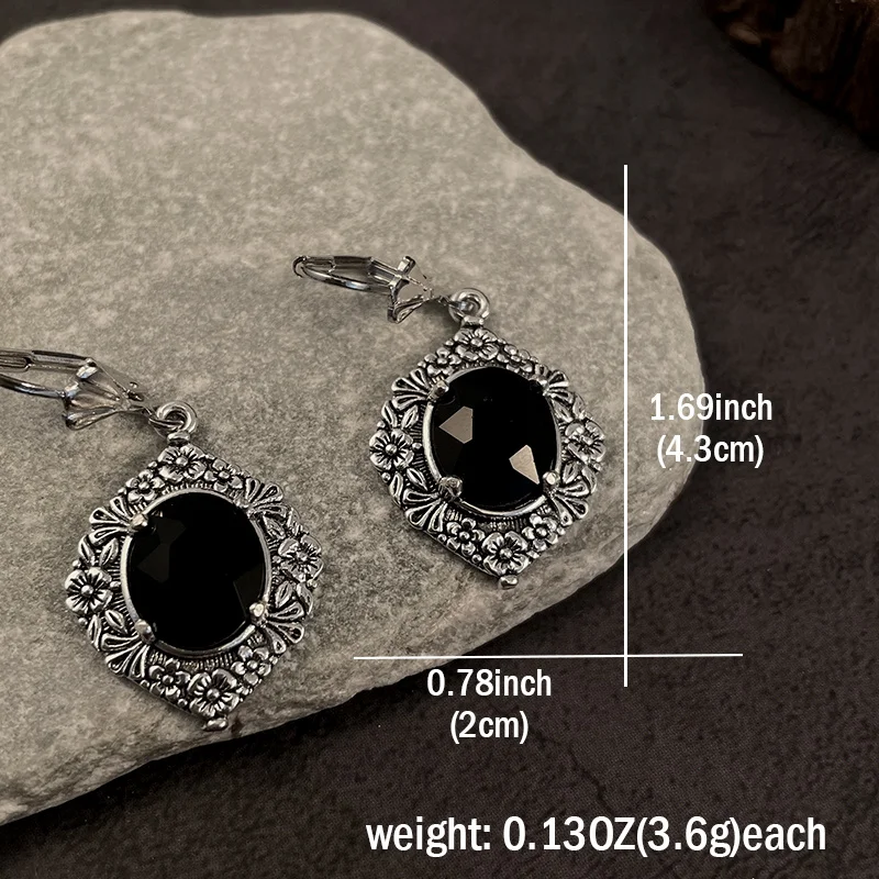 Delicate Design Drop Earrings Women Vintage Style Black Stone Dangle Earrings Exquisite Female Party Accessories Drop Shipping