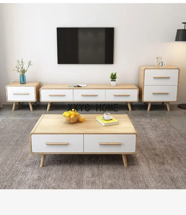 Coffee Table TV Cabinet Chest of Drawers Combination Living Room Small Apartment Simple Modern Floor Cabinet Furniture
