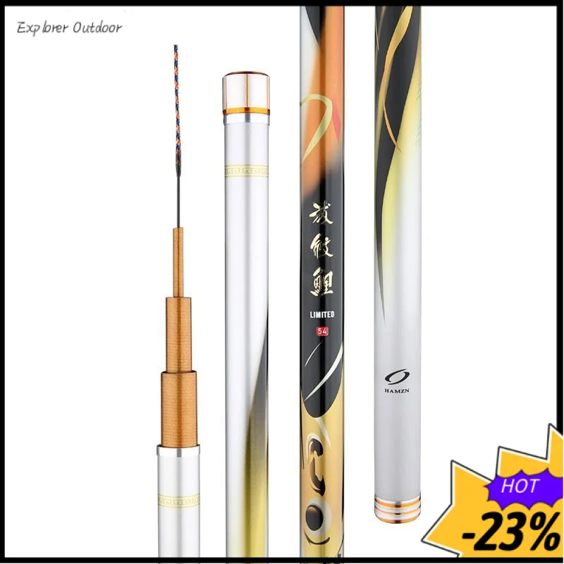 

Телескопическая удочка из углеродного волокна 28T для рыбалки на озере/Диком, портативная прочная ручная удочка