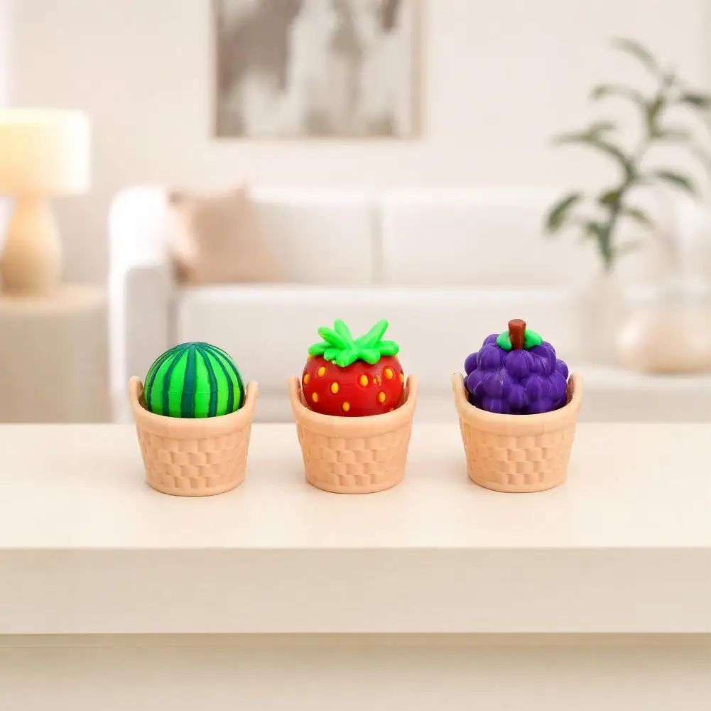 Clicker Fidget Toy Portable Finger Exerciser 3d Printed Fruit Fidget Clicker Toy Miniature Press Button Toy Cute Fruit Basket