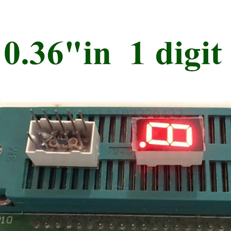 

20PCS/LOT 0.36 inch 1 Bit 7 Segment red LED Display Digital Tube Plastic Metal Common cathode(Nixie tube)