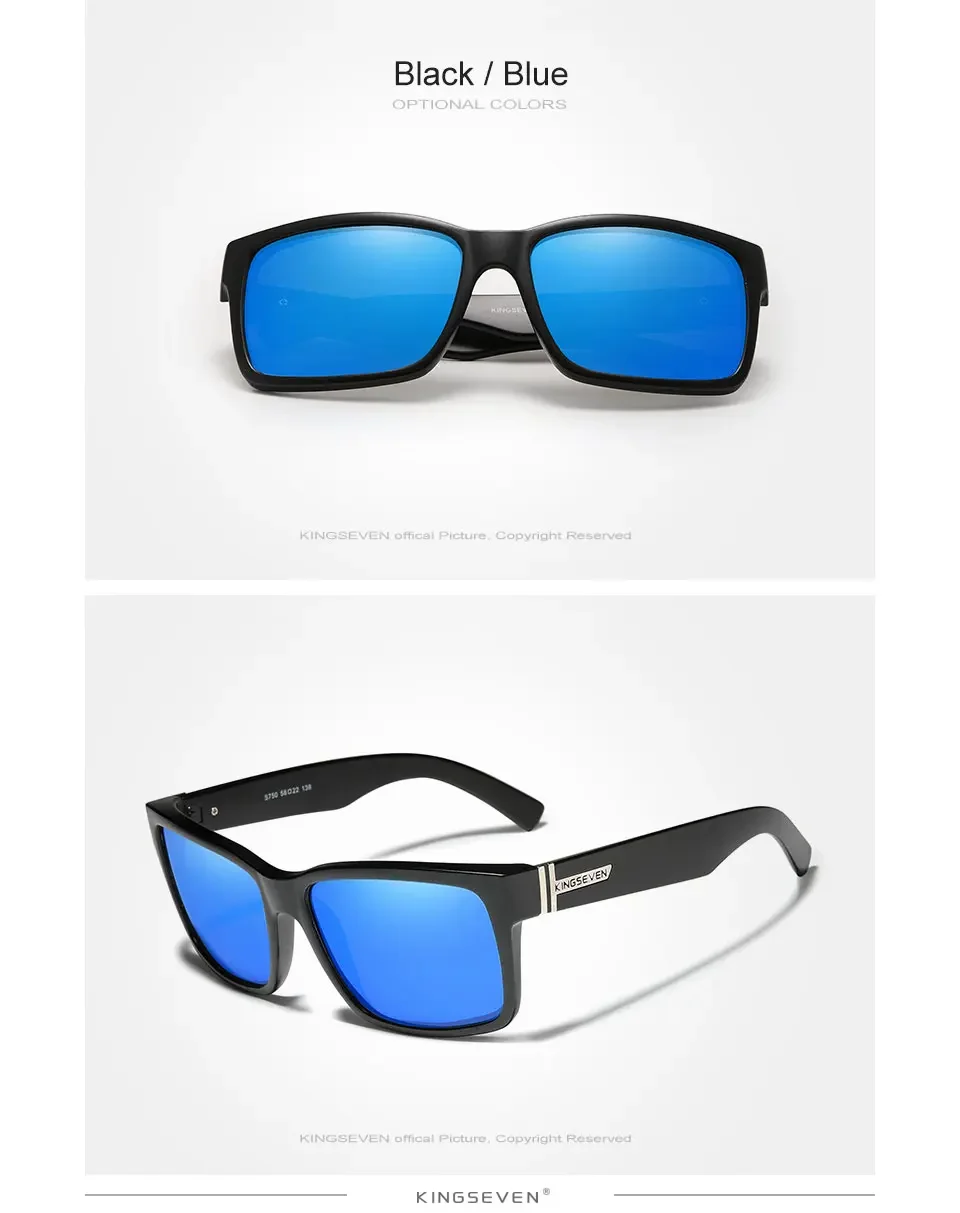 KINGSEVEN Beliebte Mode Neue Sommer Sonnenbrille UV400 Quadratischen Rahmen Polarisierte Männer/Frauen Anti-glare Fahren Outdoor Brillen – Detail 7