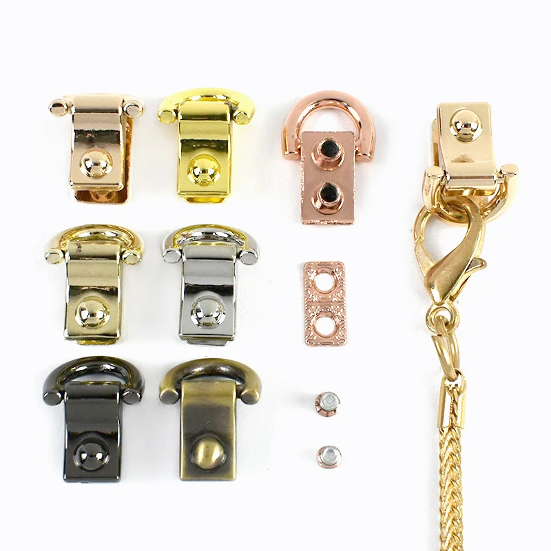 

2/5P Metal Screw D-ring Buckle Bag Wallet Side Clip Buckles Chain Purse Connector Hanger Loop Hook DIY Hardware Accessories