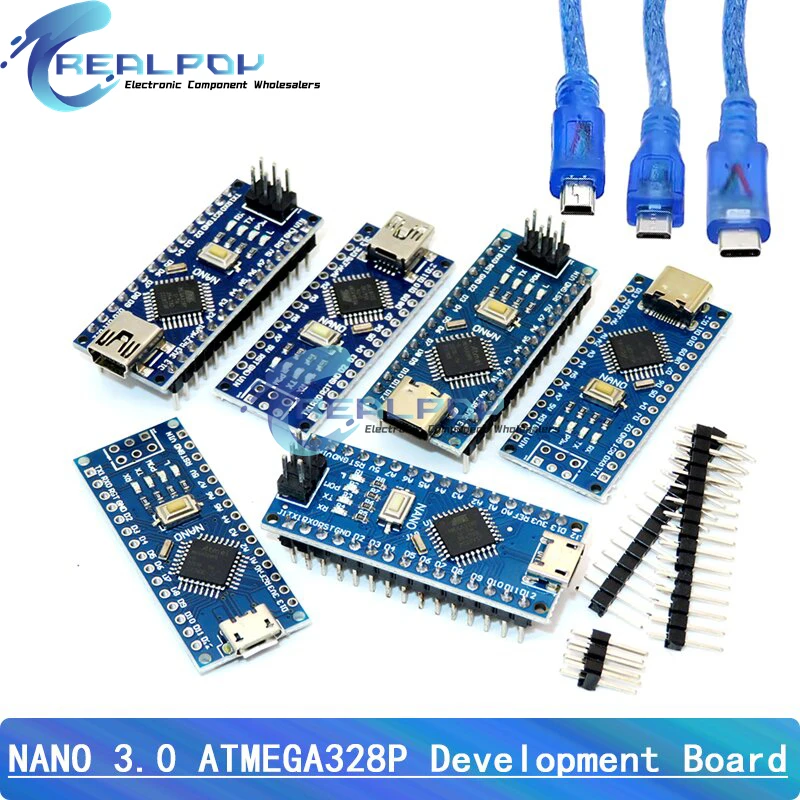 Mini / Type-C / Micro USB Nano 3.0 z kontrolerem kompatybilnym z bootloaderem dla arduino CH340 Sterownik USB 16Mhz ATMEGA328P Kabel USB