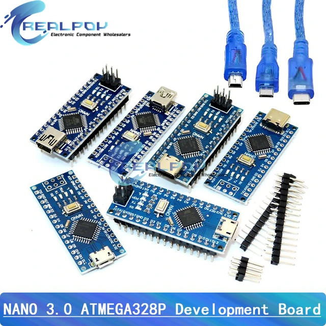 Mini / Type-C / Micro USB Nano 3.0 z kontrolerem kompatybilnym z bootloaderem dla arduino CH340 Sterownik USB 16Mhz ATMEGA328P Kabel USB