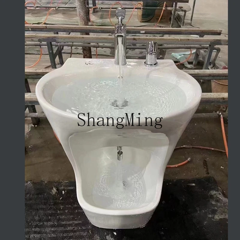 

SM household simple high-end hand washing basin ceramic pillar basin mop pool basin
