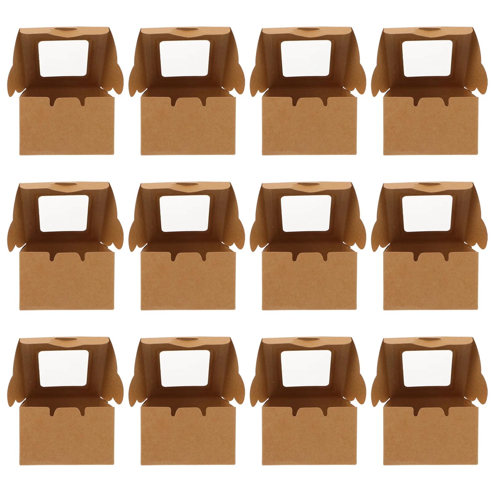 

30Pcs Egg Yolk Puff Pastry Packaging Box Thick Paper Cake Packaging Boxes Clear Lid Cake Case Cookies Muffin Carrier Portable