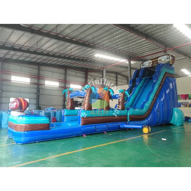 Factory Price Inflatable Giant Water Inflatable with slip  Commercial Inflatable Single lane