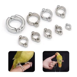 4.5mm-14mm Parrot Foot Rings Metal Pet Bird Leg Rings Outdoor Fly Training Activity Anti-Lost Opening Clip Leash Accessories