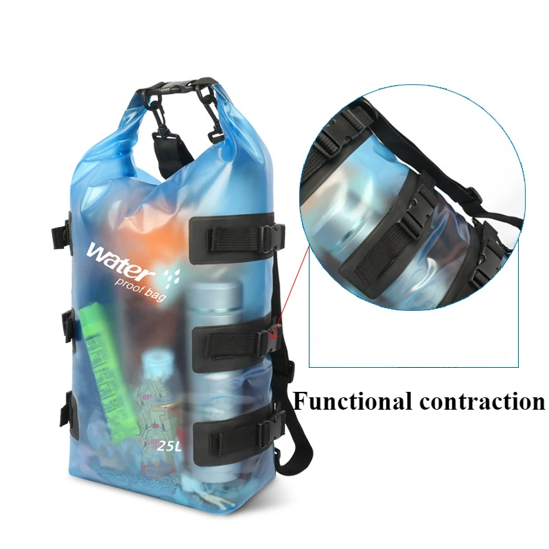 Bolsa seca impermeable para hombres y mujeres, mochila seca ligera translúcida, bolsas de almacenamiento para viajes, natación, navegación, kayak,