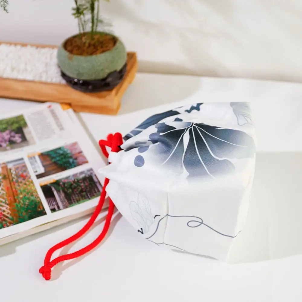Canvas Bag Printing Drawstring Bag Japanese Style Coin Purse Cloth Sundries Storage Bag Small Pouch Festive Sugar Bag Bucket Bag
