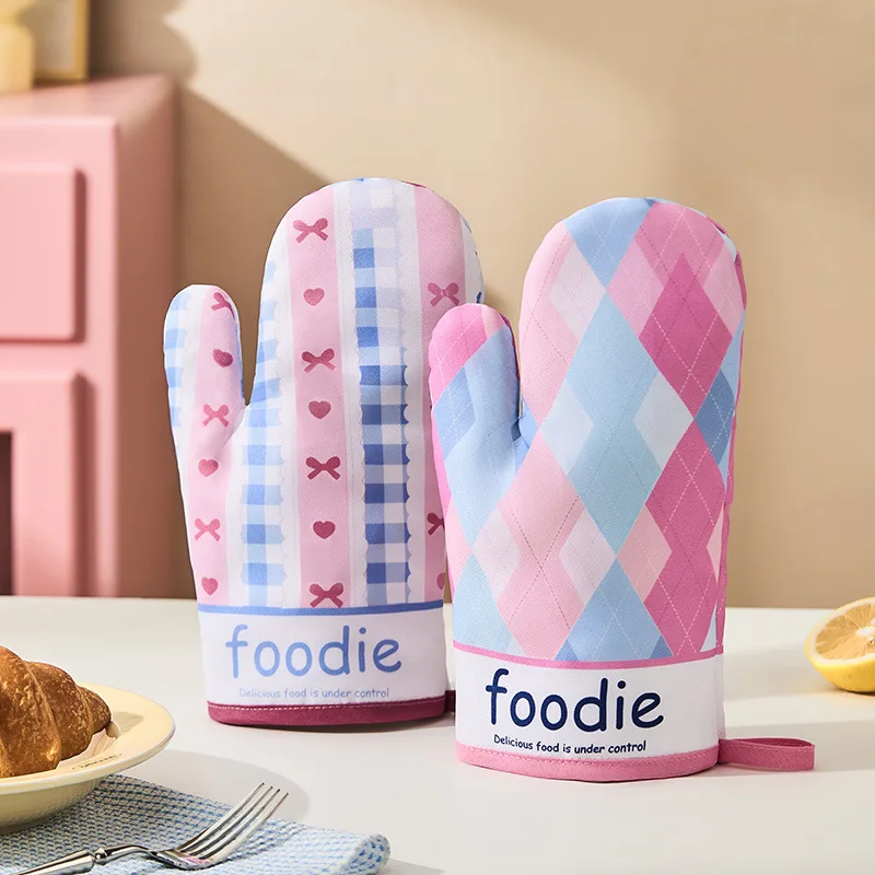 

anti-scalding compartment oven baking anti-scalding and high temperature resistant gloves kitchen steamer microwave oven special