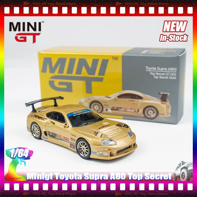 

Новый в наличии Minigt 1:64 Toyota Supra A80 Top Secret, литая под давлением модель автомобиля из сплава, Коллекционная миниатюрная игрушка по индивидуальному заказу, подарочный орнамент