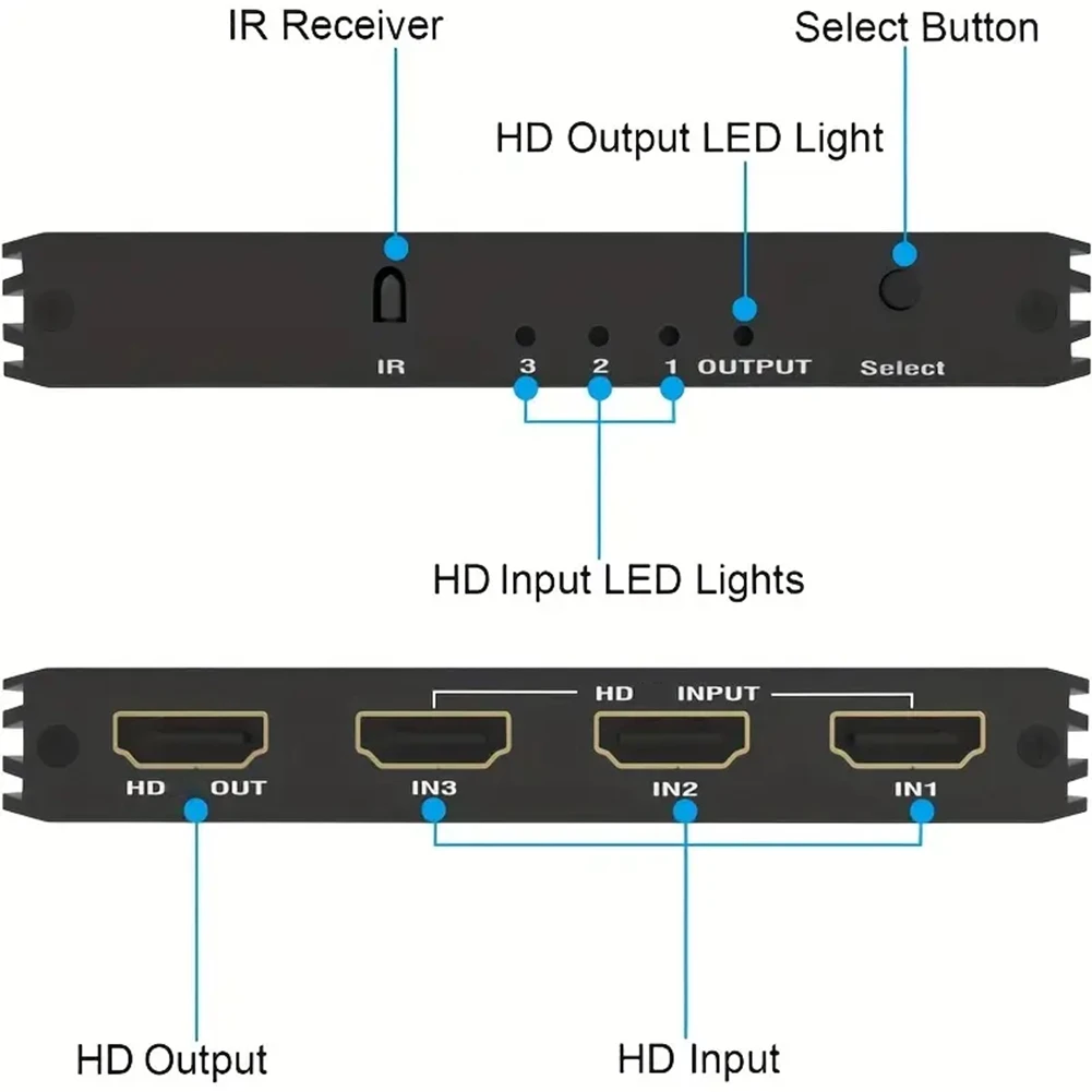 4K HDMI-متوافق الفاصل 3 في 1 خارج HDTV التبديل HDMI-متوافق محول 4K @ 120 هرتز HD فيديو الجلاد محول المحور ل Xbox PS5