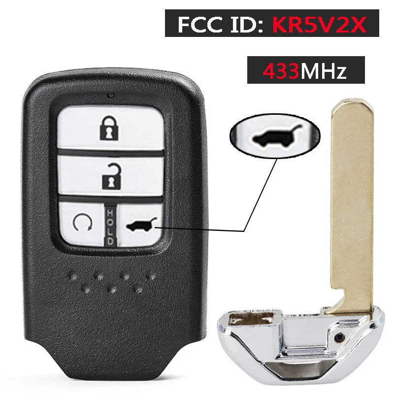 KEYECU 434MHz ID47 FCC ID: KR5V2X 2 / 3 / 4 Buttons Keyless Remote Car Key Fob for Honda CR-V HR-V Pilot City Jazz Civic Grace image 3