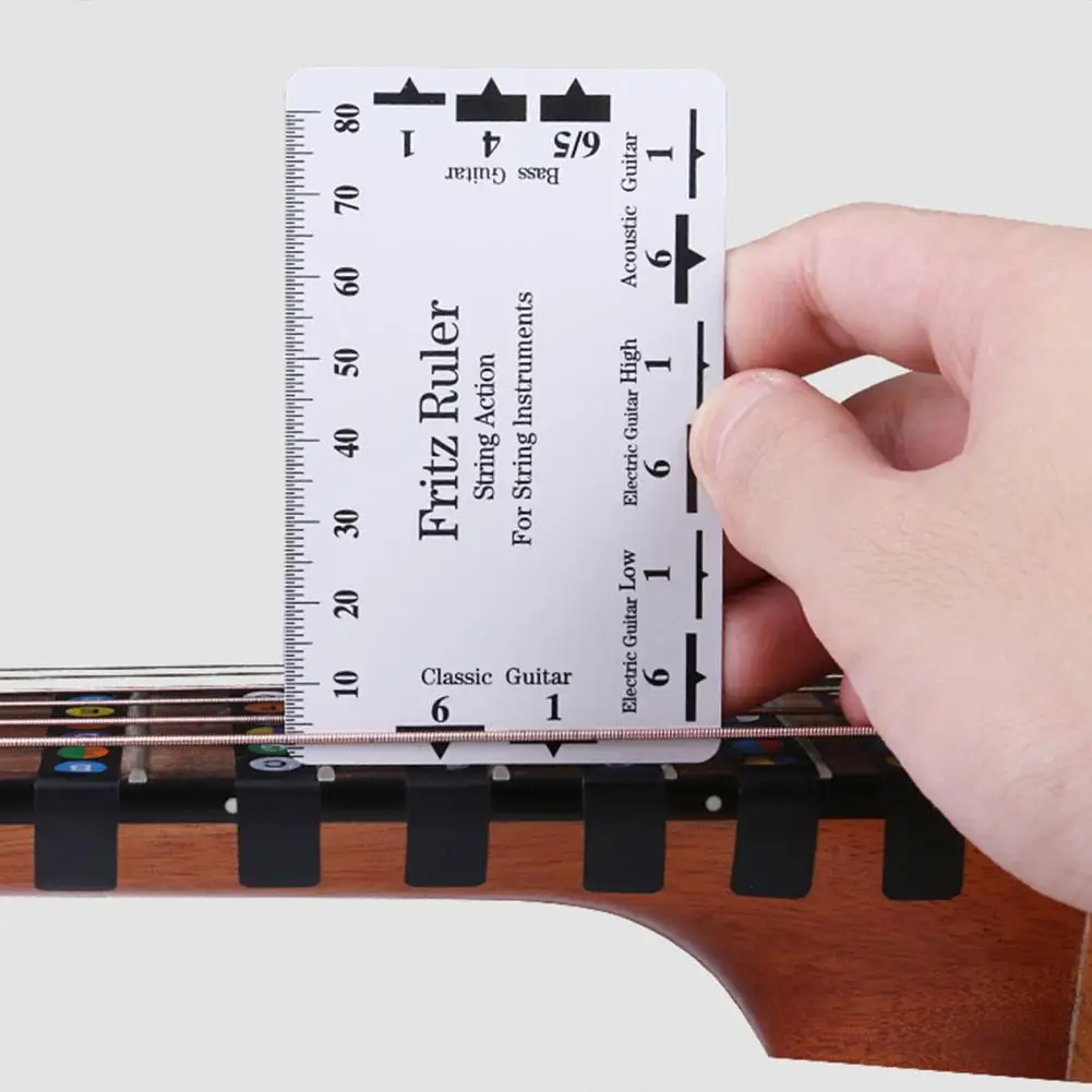 Portable Guitar Neck Ruler PVC Accurate String Action Ruler for Guitar Gauge for Guitar