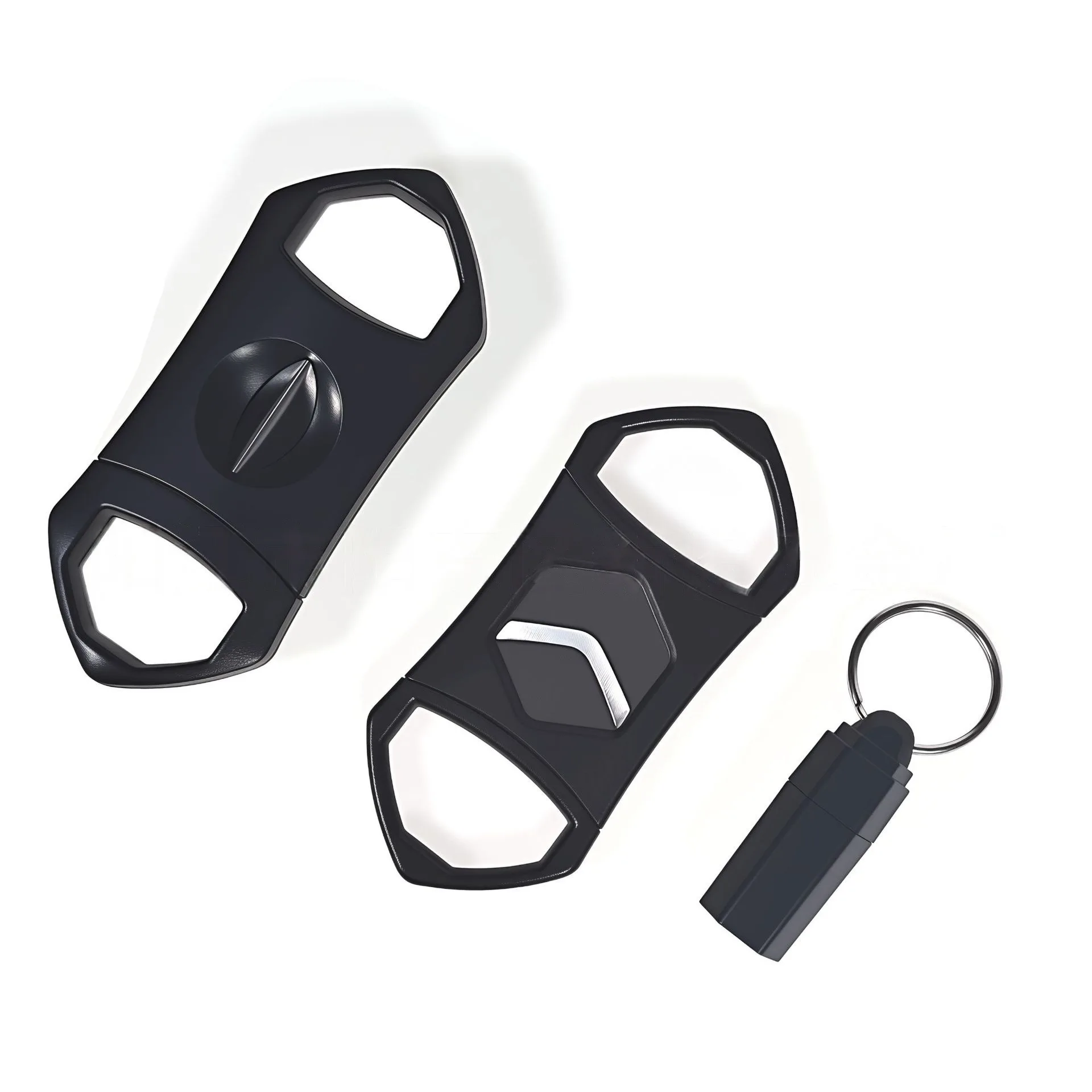 1Set 3 in1 Cigar Cutter Set Portable Straight V Cut Punch Tool Stainless Steel Sharp Smooth Cigar Clipper