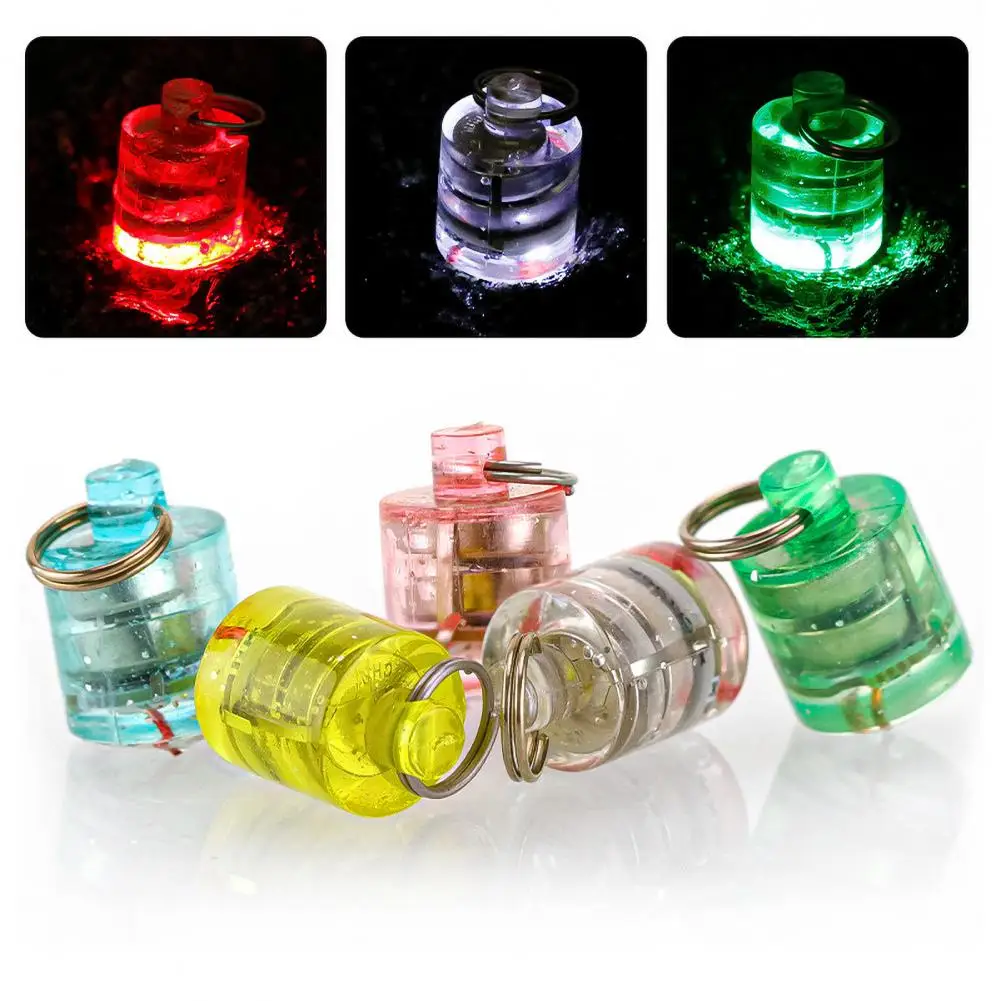 Fish Trap Light Mini Cylindrical LED Three Color Flashing Fishing Lamp Angling Double Rings Attracting Lure Lamp Fish luring lam