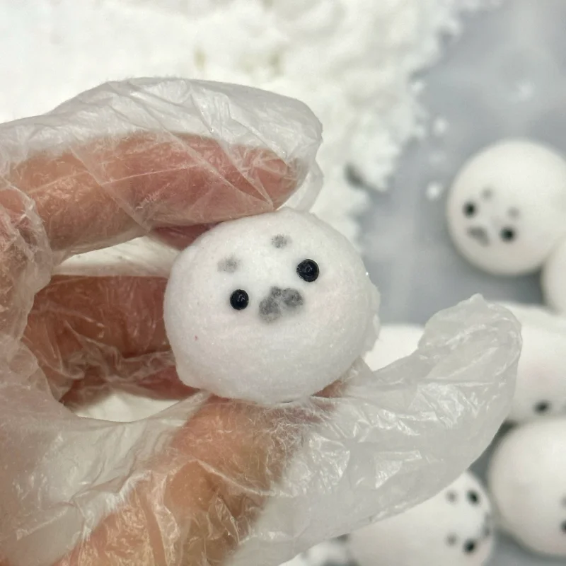 

Taba Squishy kawaii Mini Plush Seal Baby Handmade Silicone Fidgeting Squeeze Anti-anxiety Seal Balls Ornament Party Gift Pendant