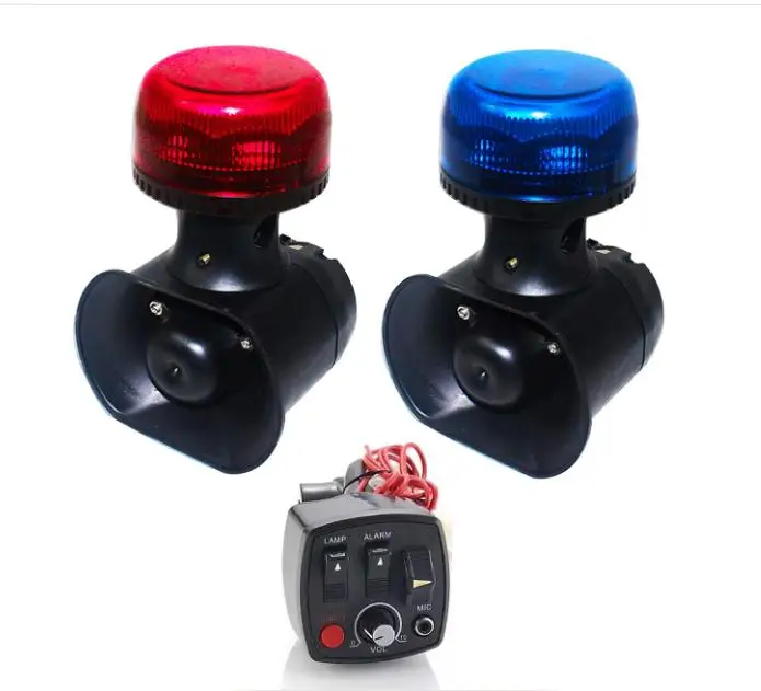 

Motorcycle warning equiments 8W Led strobe beacon light with 3 Warning tones 40W Siren Horn+1 switch controller+1 microphone