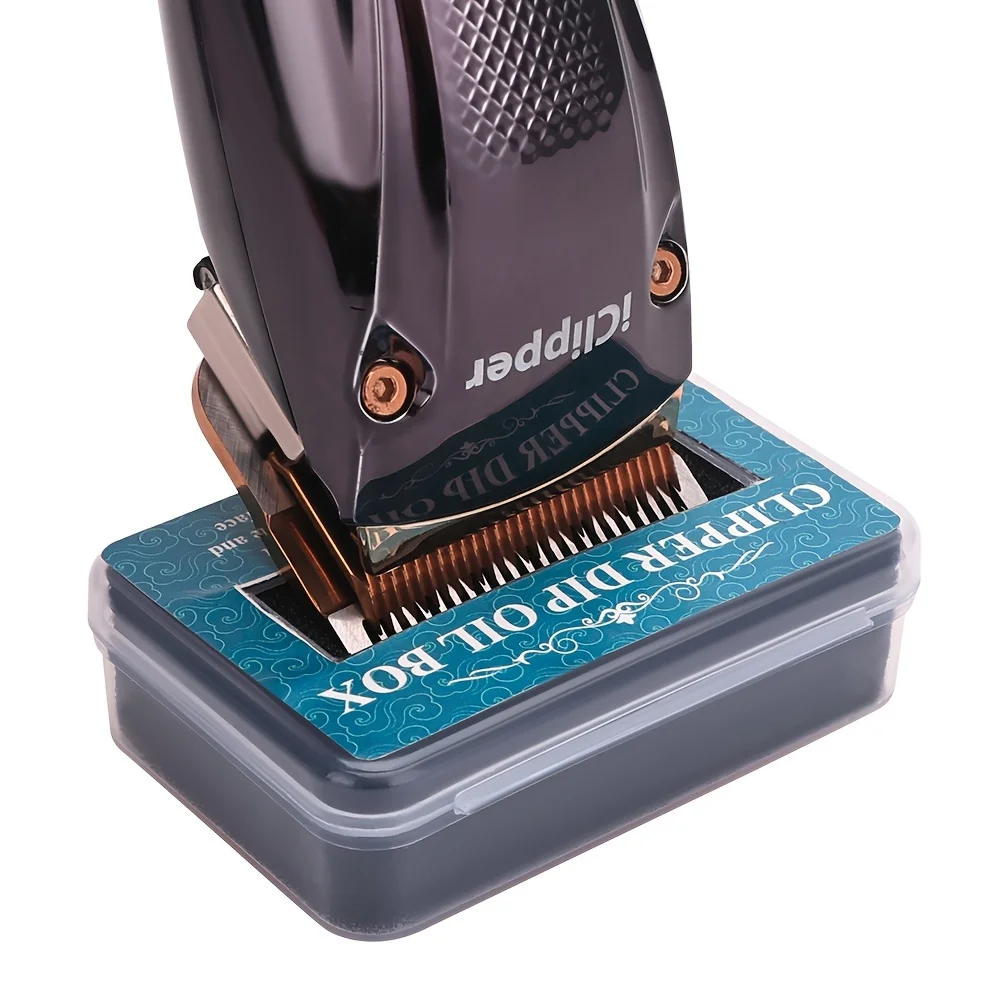 Barber Shop Clipper Oil Dip Box, Maintenance Lubricating Oil Box, Clipper Blade Maintenance Oil Tool for Hairdressers and Salons