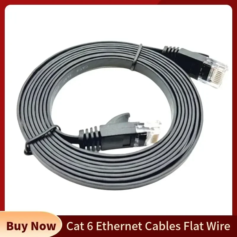 Cat 6 kabel Ethernet Rj45 przewody Lan RJ 45 Ultra-cienki drut płaski do routera 1M 2M 3M 5M 10M 15M 20M niebieski czarny biały