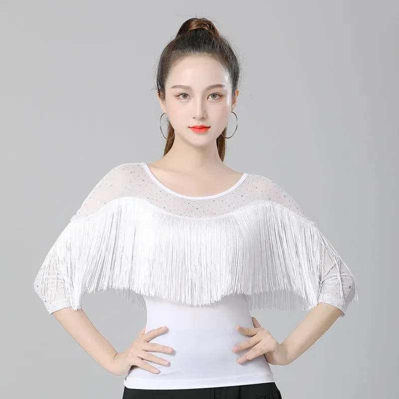 New Style Latin Dance Modern Tops Women's Square Dance Clothes National Standard Ballroom Dance Practice Clothes