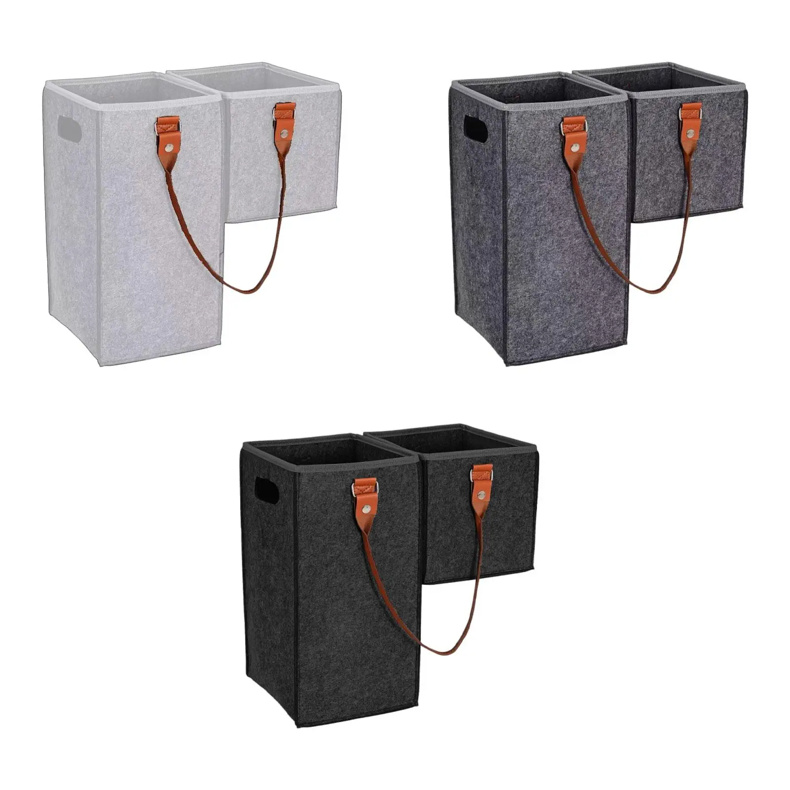 

Felt Stair Storage Basket Bag with Handles Multipurpose Accessory Lightweight for Home Decor Washable Folding 17.5x9.4x17inch