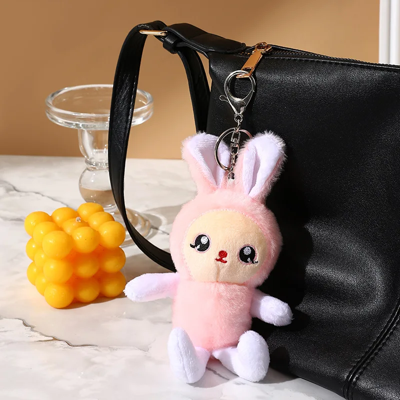 18-19cm 40pcs Wholesale Cute Little Rabbit Kindergarten Children Plush Keychain Toy Pendant Gift Activity