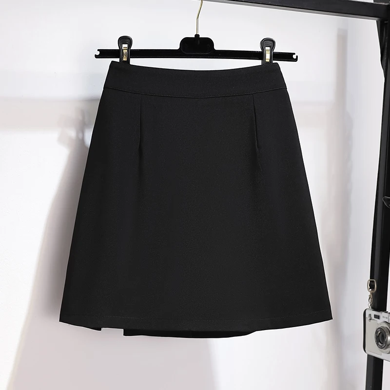 

216 Spring Summer Women Skirts Solid Color Zip High Waist Loose Fashion All-Matching Casual Korean OL Style Female Short Skirt